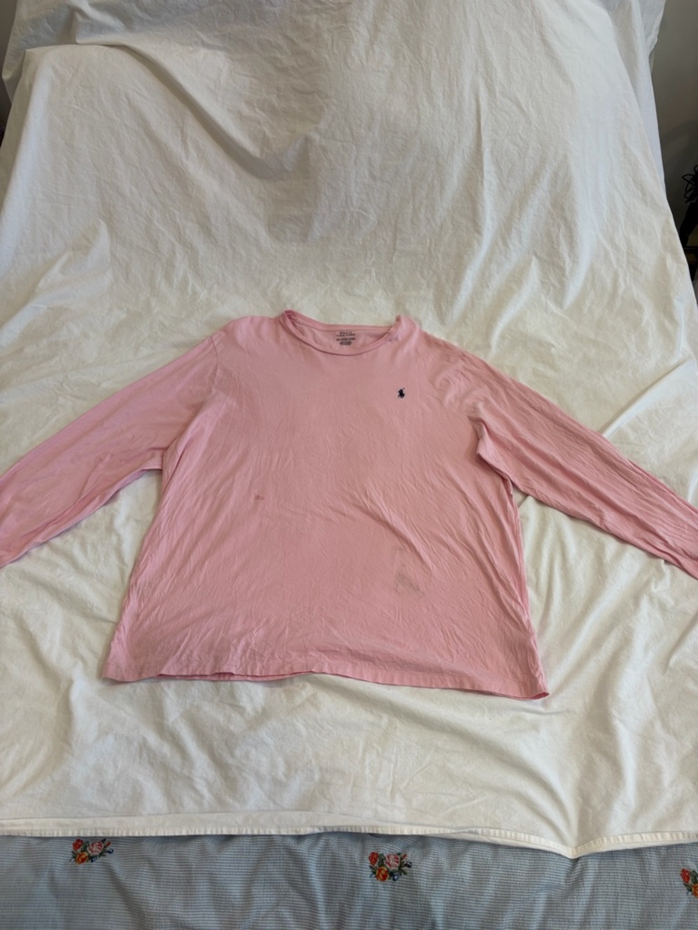 Polo by Ralph Lauren Pink Crewneck Tee with Navy Pony